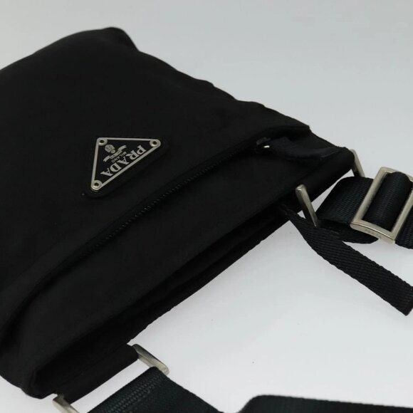 PRADA Shoulder Bag Nylon Black Silver Auth ep9765 - Picture 7 of 16